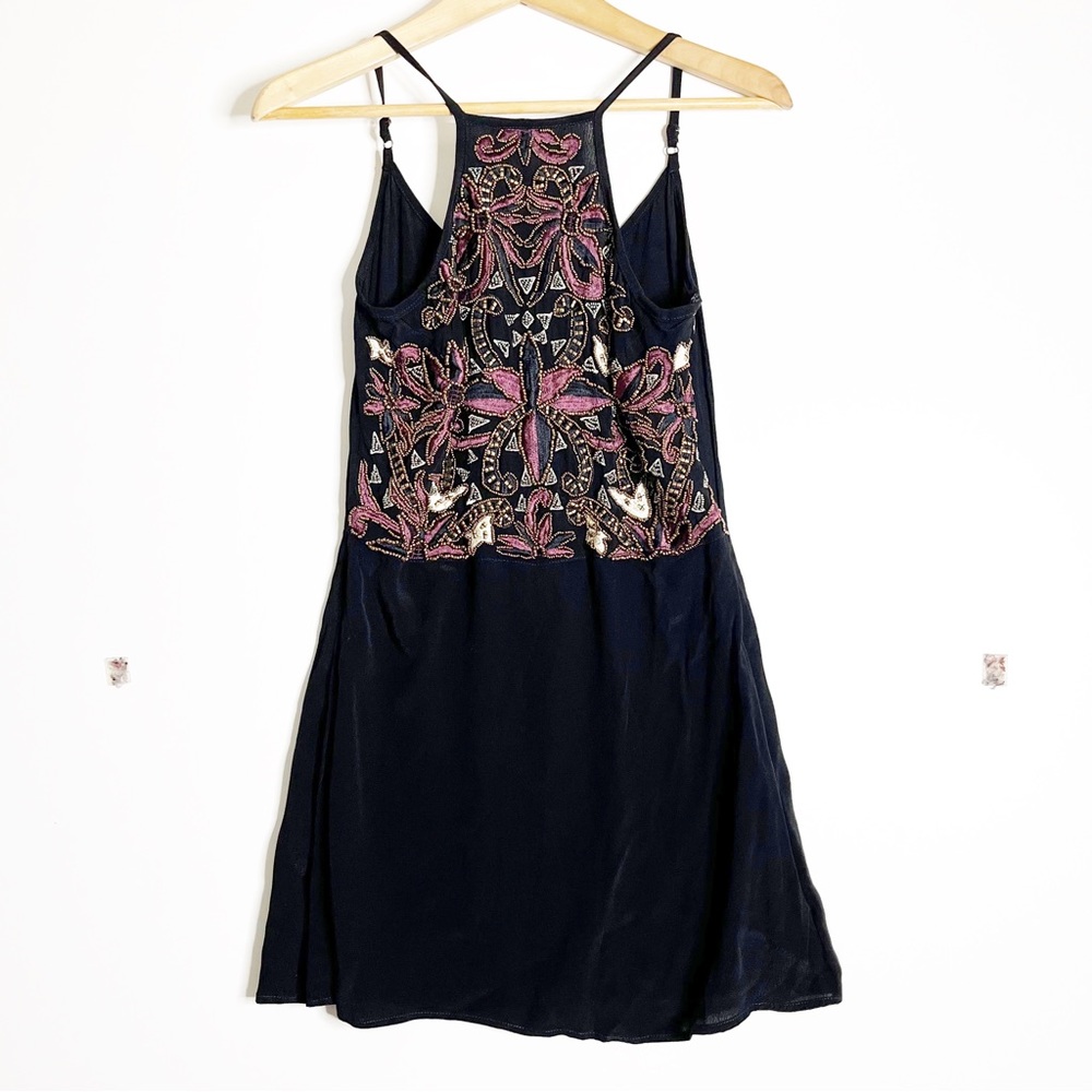 Cleobella beaded embroidered sleeveless boho mini dress